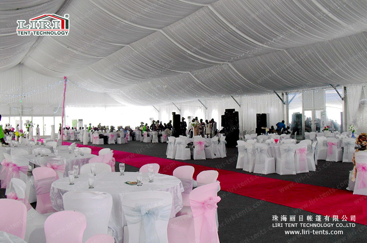 wedding tent with wood flooring