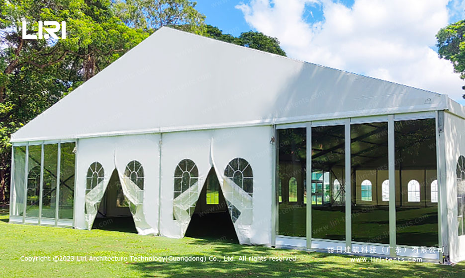 Modular Wedding Tent Interior Setup with Cassette Flooring and Linings