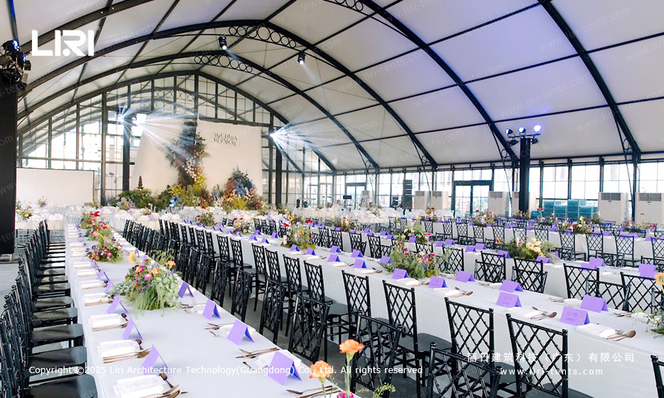 Luxury modular wedding tent banquet layout