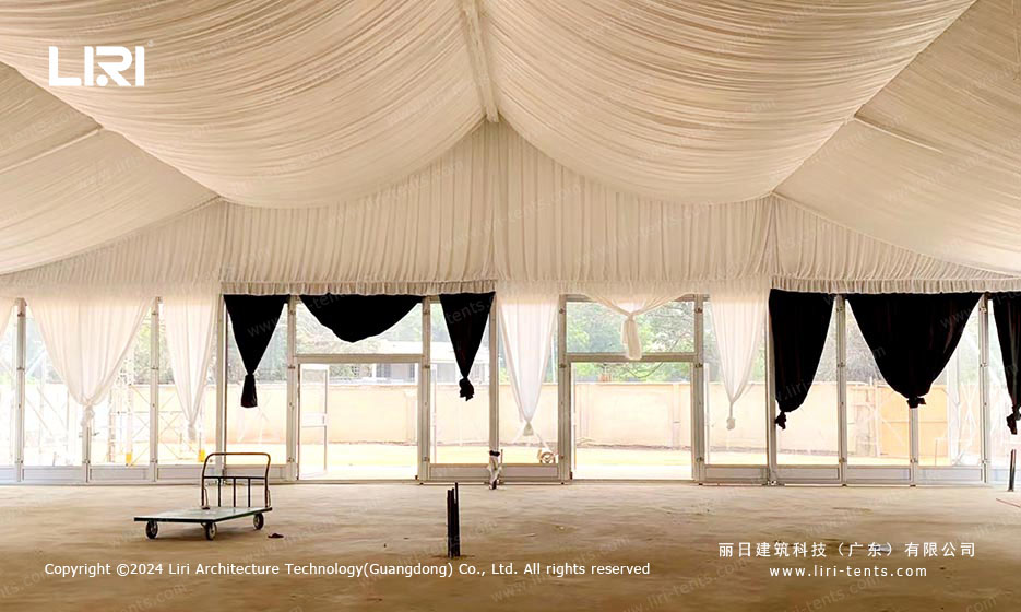 40x80 wedding marquee dining interior