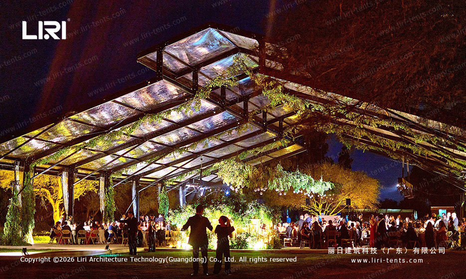 Night lawn dinner and dance floor