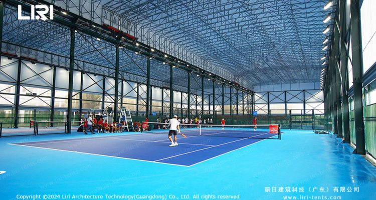 active players tennis court interior wedding tent