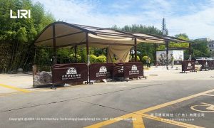 Arc top wedding tent installed at Beijing Wildlife Park